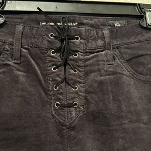 NWT AG Adriano Goldschmied Jodi Crop Flare Lace Up High Rise Women 26R Velvet
